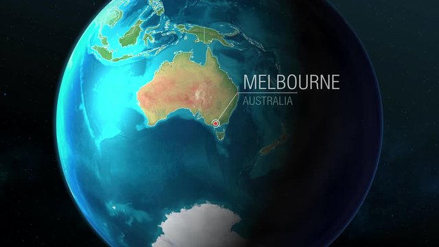  Australia - Melbourne - Zooming from space to earth