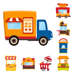 Vector design of and booth icon. Collection of and vending vector icon for stock.