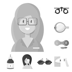 Vector design of medicine and technology sign. Set of medicine and eyesight stock vector illustration.