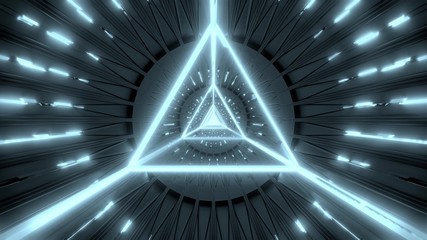 glowing triangle astract wireframe silver 3d illustration design,