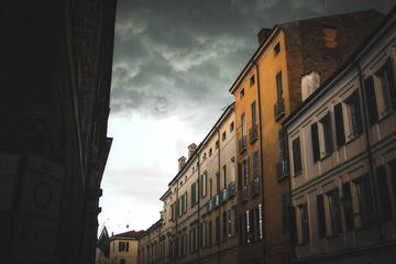 Fototapeta na wymiar Storm over Italian Streets