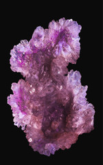 raw Amethyst isolated in black