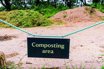 Sign for a Composting Area in a public park.
