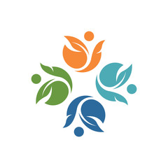 Organic leaf people logo template