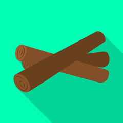 Vector illustration of log and firewood icon. Set of log and brown stock symbol for web.