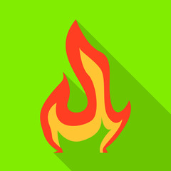 Vector illustration of flame and orange icon. Set of flame and yellow stock vector illustration.