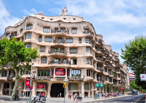 Casa Mila (La Pedrera) house by Antonio Gaudi, Barcelona, Spain