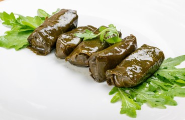 Traditional Turkish Dolma, Sarma or Dolmades Closeup