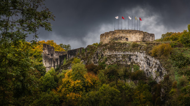 Autumn on the castle of Logne, Belgium.