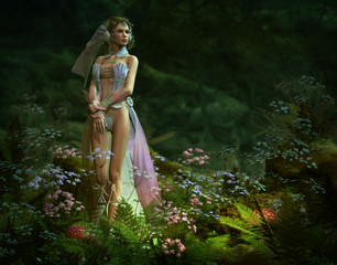 in the small elven forest, 3d CG