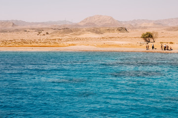 Resort by the sea, the water, the clear blue sea