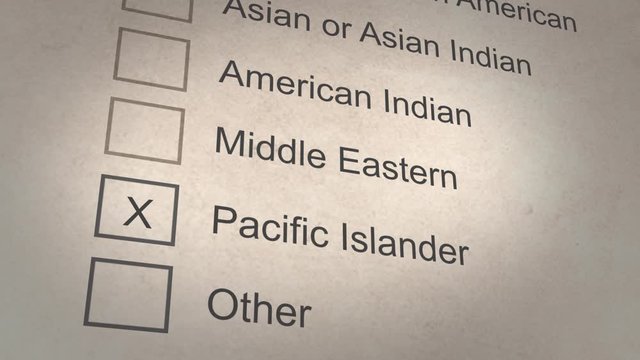 Paper ethnicity checklist on job application - Pacific Islander option