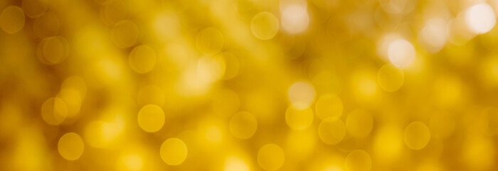 Panoramic Beautiful Yellow Golden Background with bokeh lights