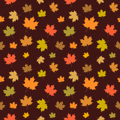 Seamless wallpaper pattern with maple leaves