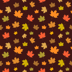 Seamless wallpaper pattern with maple leaves