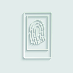 fingerprint icon vector.  Identification scannings of a fingerprint in the mobile phone