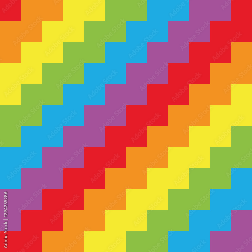 Wall mural seamless background chevron pattern in rainbow spectrum colors. abstract vector illustration