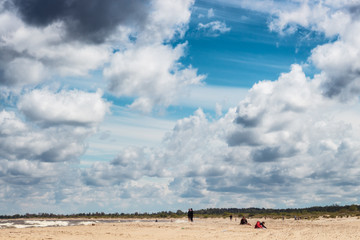 clouded beach, Gdańsk, Poland