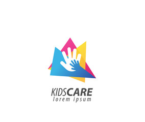 Fototapeta na wymiar Kids care logo love 