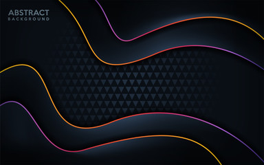 Modern dark background with rainbow colorful line.