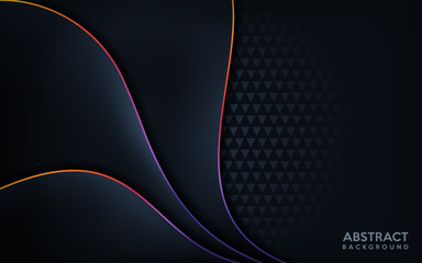 Modern dark background with rainbow colorful line.