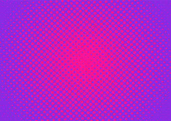Fototapeta premium Fun pink and purple pop art background with halftone in retro comic style, vector illustration eps10