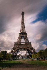 Fototapeta na wymiar World famous Eiffel tower at the city center of Paris, France.