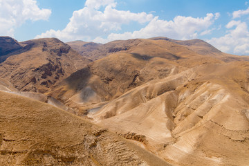 Dry desert mountain landscape with no trees in Palestine - 294258830
