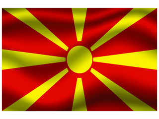 Macedonia national flag, isolated on background. original colors and proportion. Vector illustration symbol and element, for travel and business from countries set