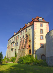 Castle Wolkenburg, Saxony, Germany. The castle Wolkenburg is located on a mountain spur in a...