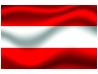 Austria national flag, isolated on background. original colors and proportion. Vector illustration symbol and element, for travel and business from countries set