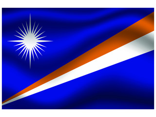 Marshall Islands national flag, isolated on background. original colors and proportion. Vector illustration symbol and element, for travel and business from countries set