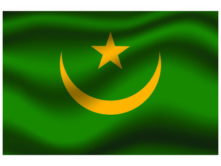 Mauritania national flag, isolated on background. original colors and proportion. Vector illustration symbol and element, for travel and business from countries set