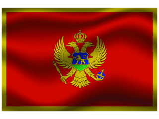 Montenegro national flag, isolated on background. original colors and proportion. Vector illustration symbol and element, for travel and business from countries set