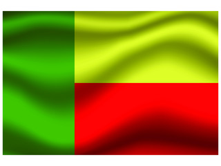 Benin national flag, isolated on background. original colors and proportion. Vector illustration symbol and element, for travel and business from countries set
