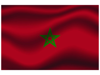 Morocco national flag, isolated on background. original colors and proportion. Vector illustration symbol and element, for travel and business from countries set