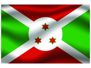 Burundi national flag, isolated on background. original colors and proportion. Vector illustration symbol and element, for travel and business from countries set