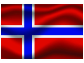 Obraz premium Norway national flag, isolated on background. original colors and proportion. Vector illustration symbol and element, for travel and business from countries set