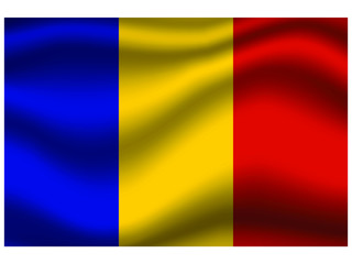 Chad national flag, isolated on background. original colors and proportion. Vector illustration symbol and element, for travel and business from countries set