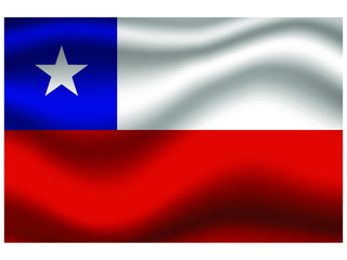 Chile national flag, isolated on background. original colors and proportion. Vector illustration symbol and element, for travel and business from countries set
