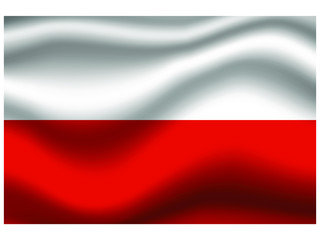 Obraz premium Poland national flag, isolated on background. original colors and proportion. Vector illustration symbol and element, for travel and business from countries set