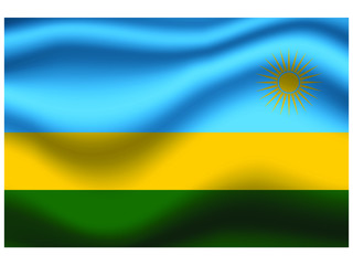 Rwanda national flag, isolated on background. original colors and proportion. Vector illustration symbol and element, for travel and business from countries set