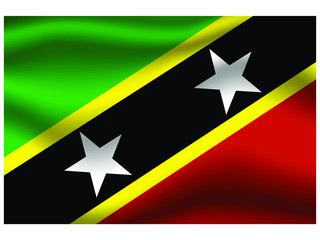 Saint Kittis and Nevis national flag, isolated on background. original colors and proportion. Vector illustration symbol and element, for travel and business from countries set