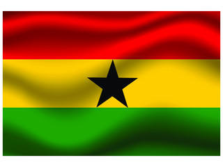 Ghana national flag, isolated on background. original colors and proportion. Vector illustration symbol and element, for travel and business from countries set