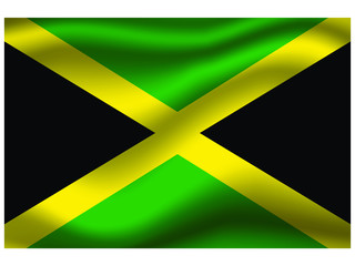Jamaica national flag, isolated on background. original colors and proportion. Vector illustration symbol and element, for travel and business from countries set