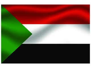 Sudan national flag, isolated on background. original colors and proportion. Vector illustration symbol and element, for travel and business from countries set