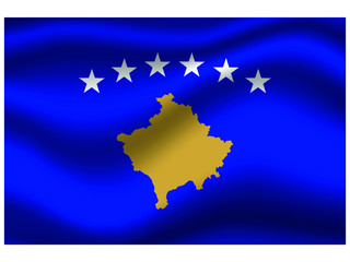 Kosovo national flag, isolated on background. original colors and proportion. Vector illustration symbol and element, for travel and business from countries set