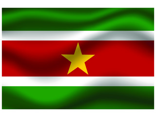 Suriname national flag, isolated on background. original colors and proportion. Vector illustration symbol and element, for travel and business from countries set