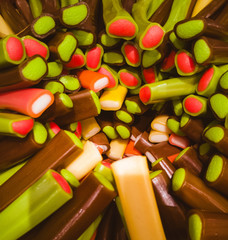 Delicious brightly colored sweets, toffees, chocolates and sweets from candyshop.