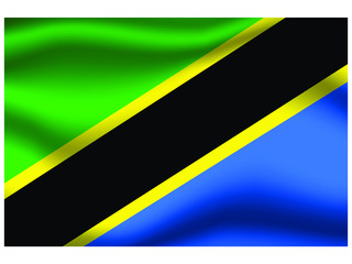 Tanzania national flag, isolated on background. original colors and proportion. Vector illustration symbol and element, for travel and business from countries set